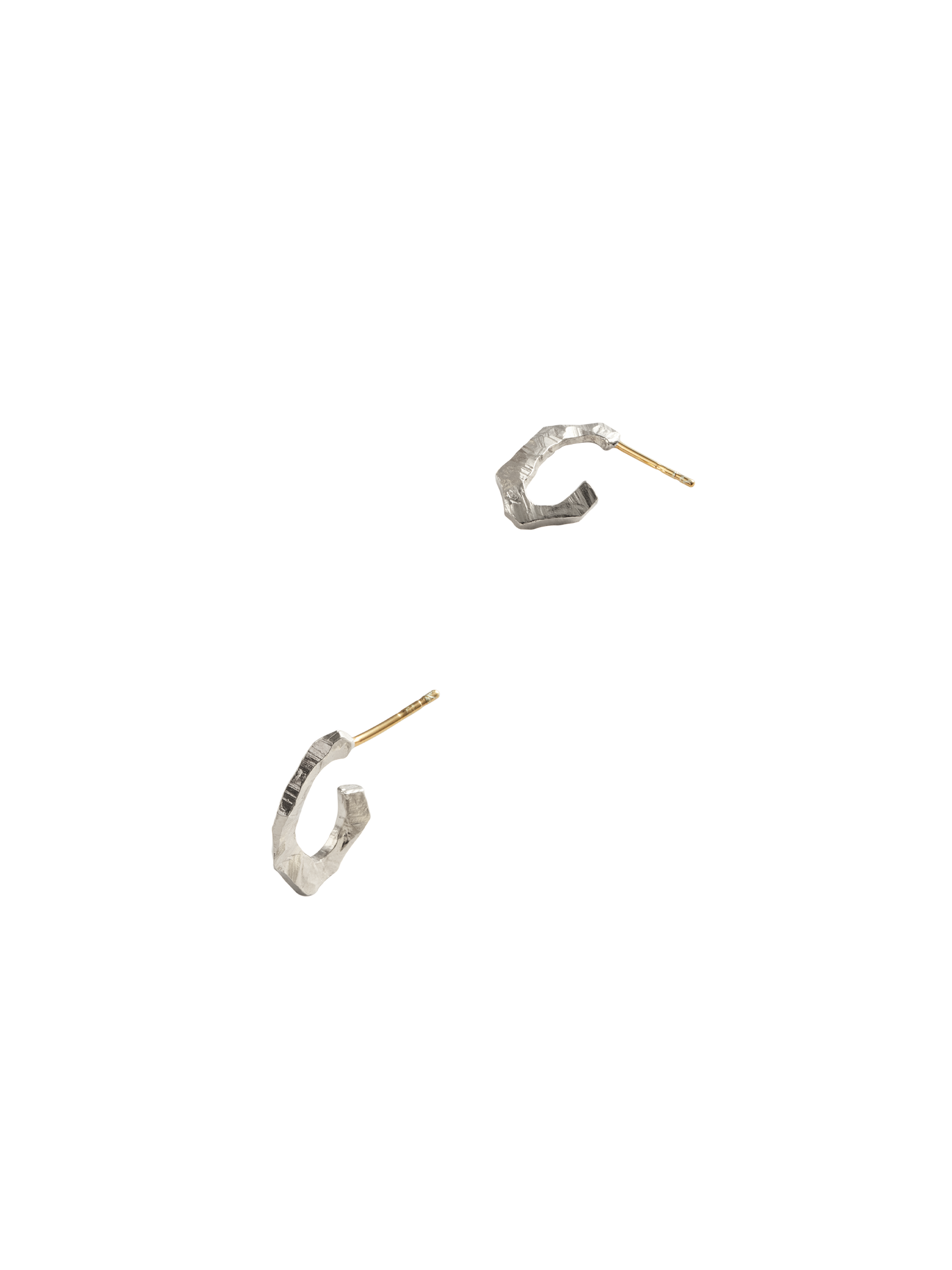 Grim creol earrings in silver and 18k yellow gold